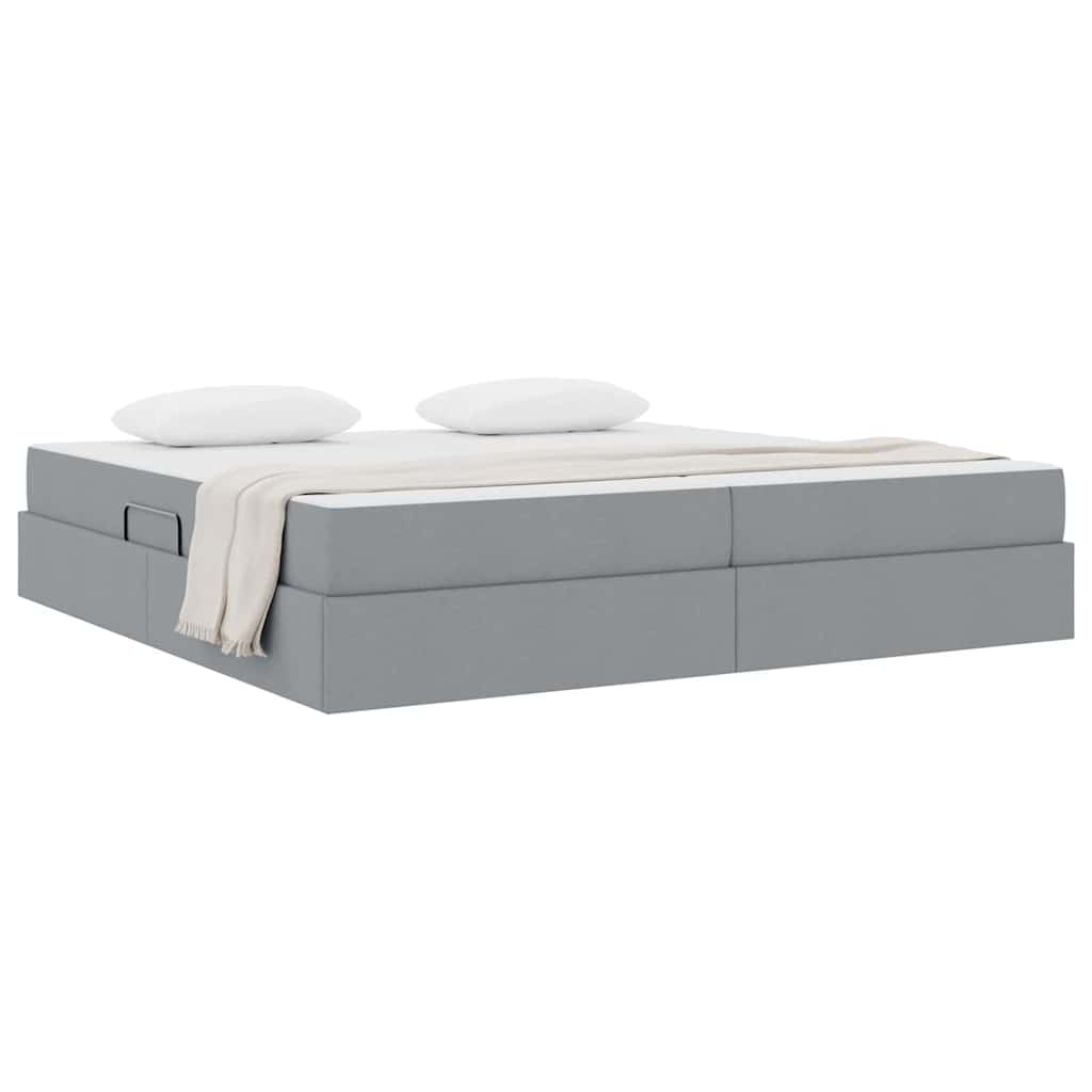 Letto con contenitore e materasso Grigio chiaro 200 x 200 cm | homemem39