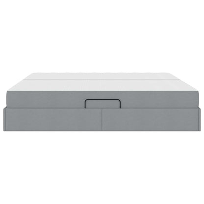 Letto con contenitore e materasso Grigio chiaro 200 x 200 cm | homemem39