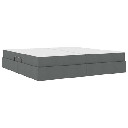Letto con contenitore e materasso Grigio scuro 200 x 200 cm | homemem39