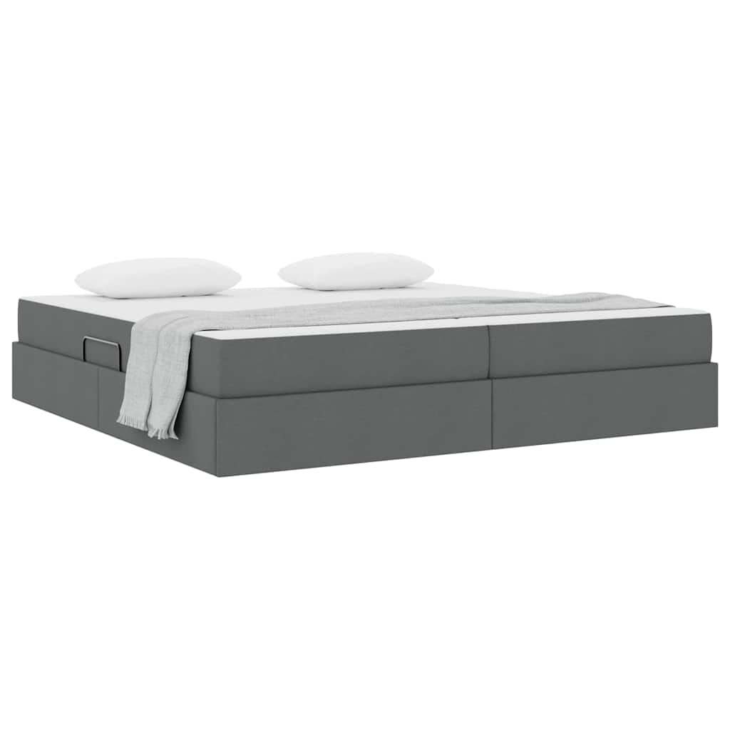 Letto con contenitore e materasso Grigio scuro 200 x 200 cm | homemem39