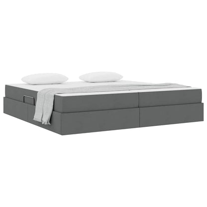 Letto con contenitore e materasso Grigio scuro 200 x 200 cm | homemem39