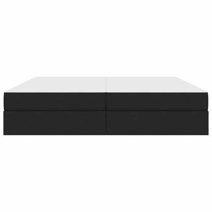 Letto con contenitore e materasso Nero 200 x 200 cm Poliestere | homemem39