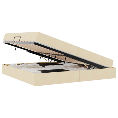 Letto con contenitore e materasso Crema 200 x 200 cm Poliestere | homemem39