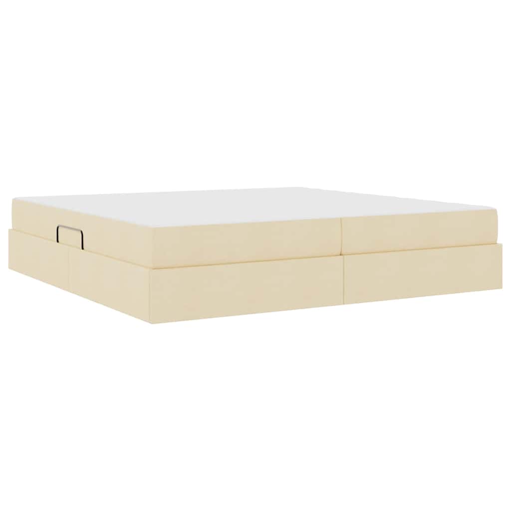 Letto con contenitore e materasso Crema 200 x 200 cm Poliestere | homemem39