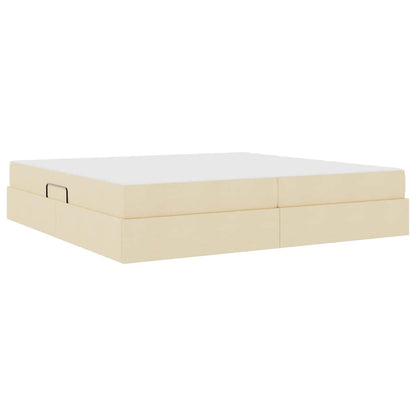 Letto con contenitore e materasso Crema 200 x 200 cm Poliestere | homemem39