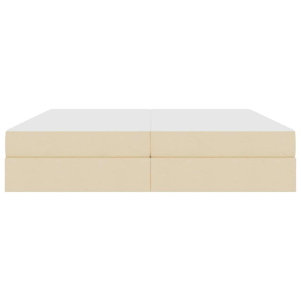Letto con contenitore e materasso Crema 200 x 200 cm Poliestere | homemem39