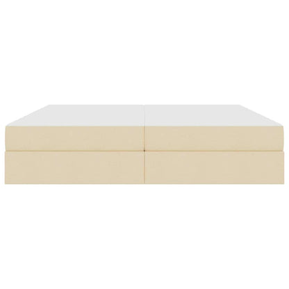 Letto con contenitore e materasso Crema 200 x 200 cm Poliestere | homemem39