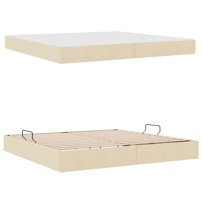Letto con contenitore e materasso Crema 200 x 200 cm Poliestere | homemem39