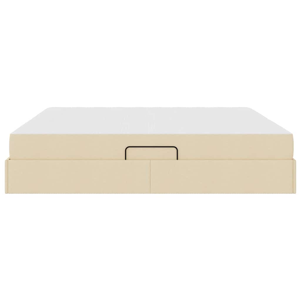 Letto con contenitore e materasso Crema 200 x 200 cm Poliestere | homemem39