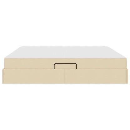 Letto con contenitore e materasso Crema 200 x 200 cm Poliestere | homemem39