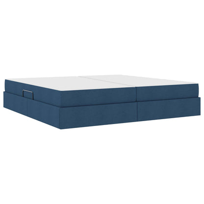 Letto con contenitore e materasso Blu 200 x 200 cm Poliestere | homemem39