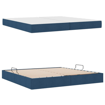 Letto con contenitore e materasso Blu 200 x 200 cm Poliestere | homemem39
