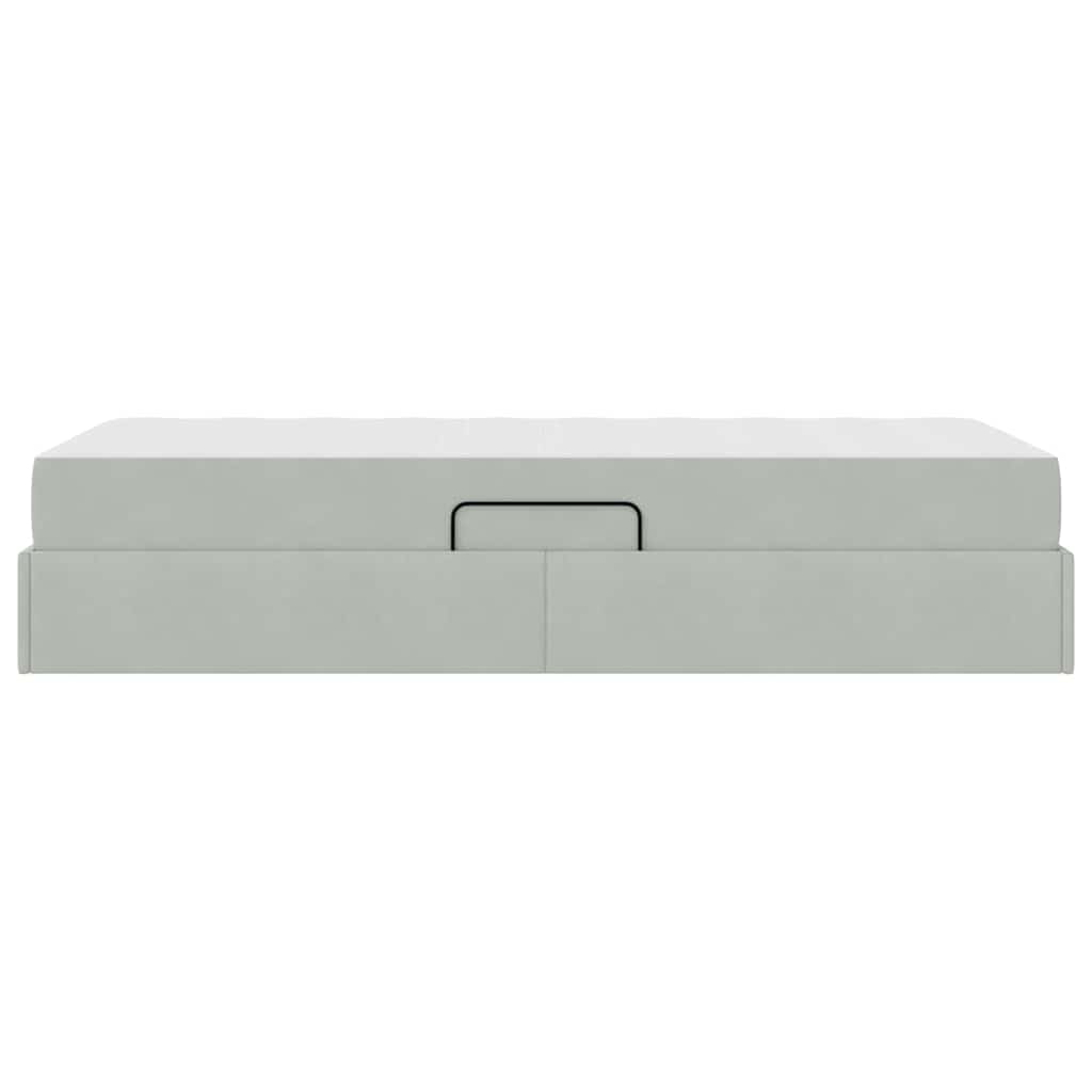 Letto con contenitore e materasso Grigio chiaro 90 x 190 cm | homemem39
