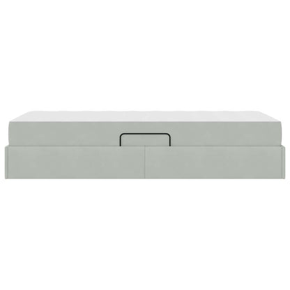 Letto con contenitore e materasso Grigio chiaro 90 x 190 cm | homemem39