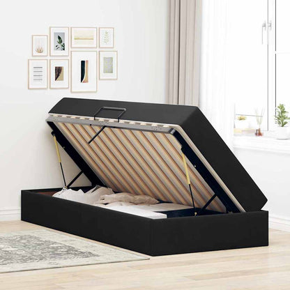 Letto con contenitore e materasso Nero 90 x 190 cm Velluto | homemem39