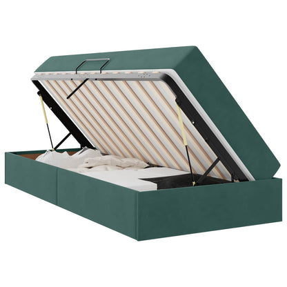 Letto con contenitore e materasso Verde Scuro 90 x 190 cm | homemem39