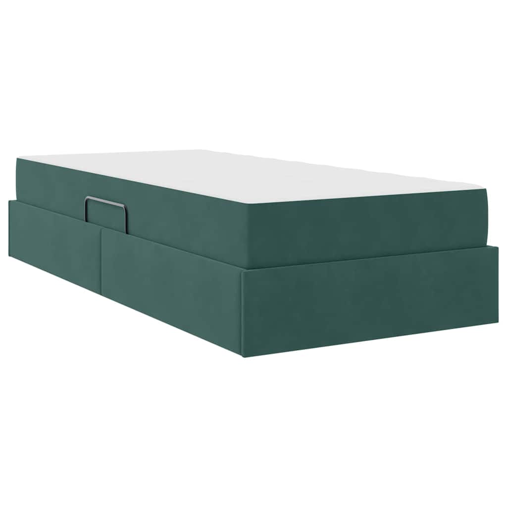 Letto con contenitore e materasso Verde Scuro 90 x 190 cm | homemem39
