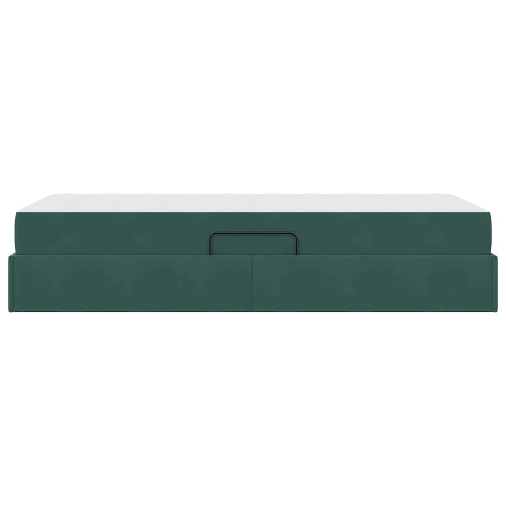 Letto con contenitore e materasso Verde Scuro 90 x 190 cm | homemem39