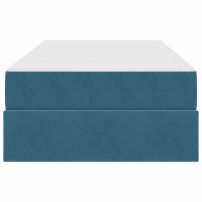 Letto con contenitore e materasso Blu Scuro 90 x 190 cm Velluto | homemem39
