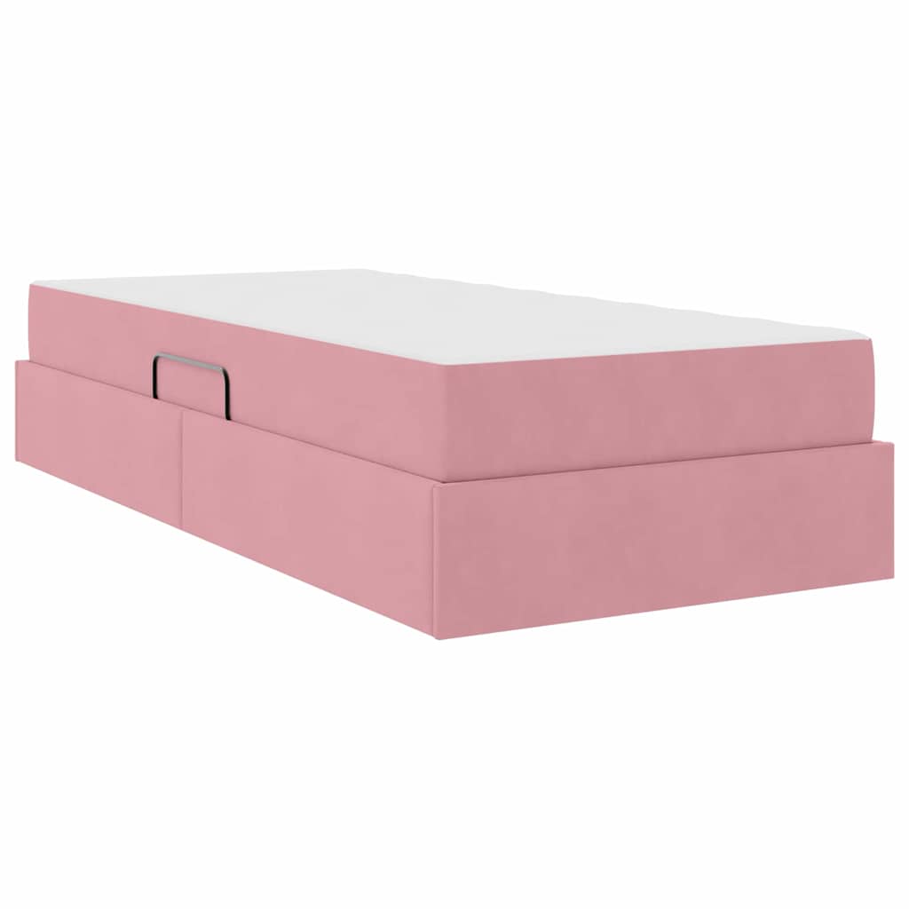 Letto con contenitore e materasso Rosa 90 x 190 cm Velluto | homemem39