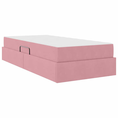 Letto con contenitore e materasso Rosa 90 x 190 cm Velluto | homemem39