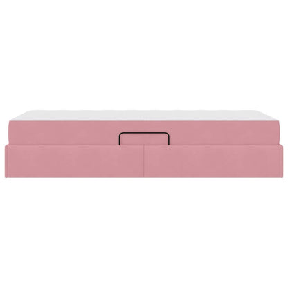 Letto con contenitore e materasso Rosa 90 x 190 cm Velluto | homemem39