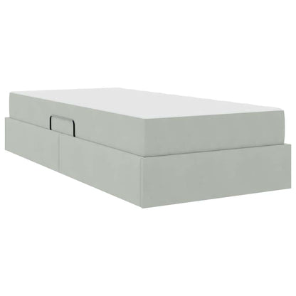 Letto con contenitore e materasso Grigio chiaro 90 x 200 cm | homemem39