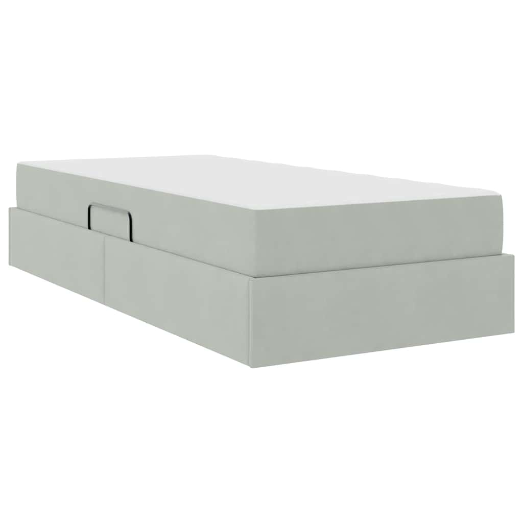 Letto con contenitore e materasso Grigio chiaro 90 x 200 cm | homemem39