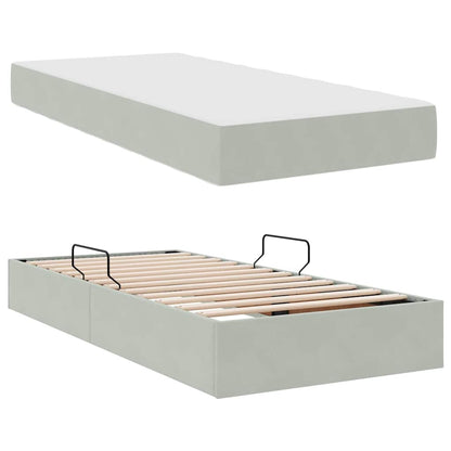 Letto con contenitore e materasso Grigio chiaro 90 x 200 cm | homemem39