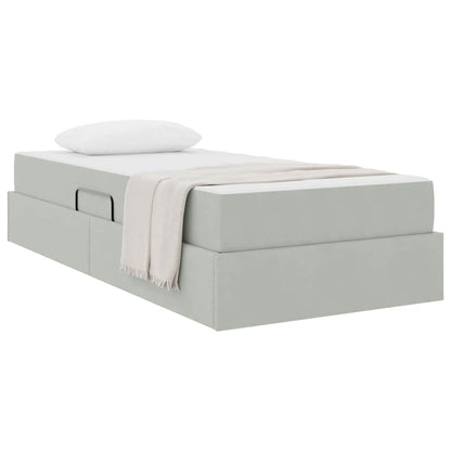 Letto con contenitore e materasso Grigio chiaro 90 x 200 cm | homemem39