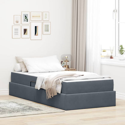 Letto con contenitore e materasso Grigio scuro 90 x 200 cm | homemem39