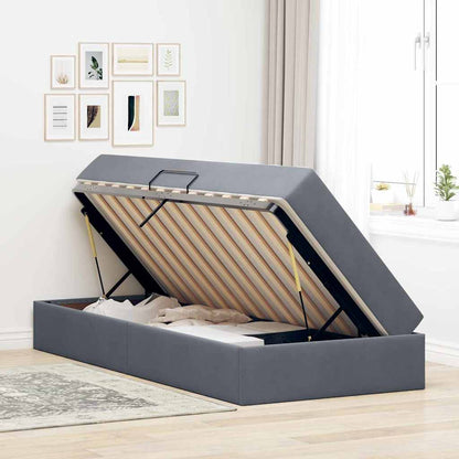 Letto con contenitore e materasso Grigio scuro 90 x 200 cm | homemem39