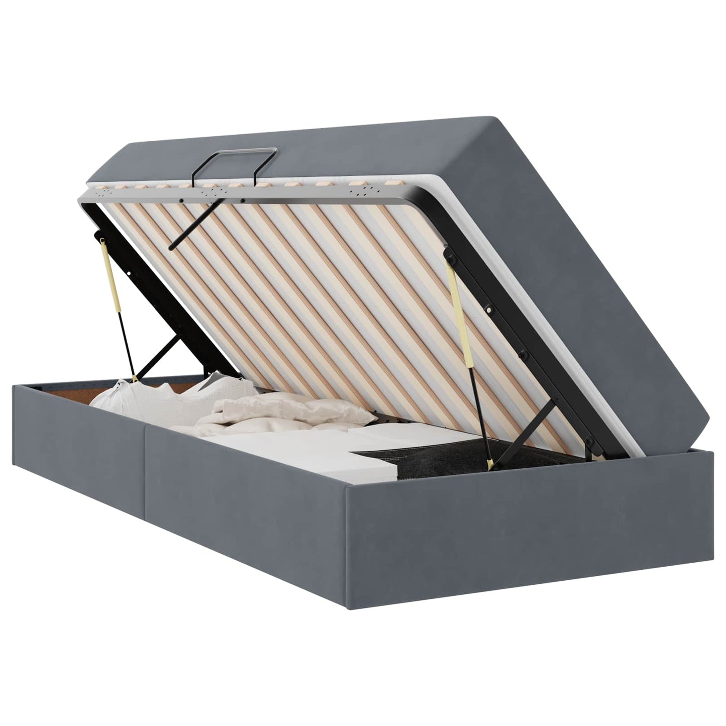 Letto con contenitore e materasso Grigio scuro 90 x 200 cm | homemem39