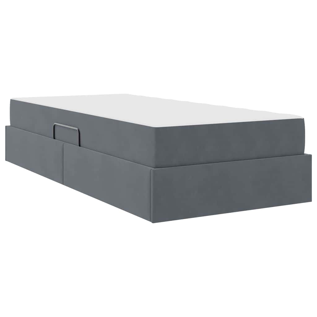 Letto con contenitore e materasso Grigio scuro 90 x 200 cm | homemem39