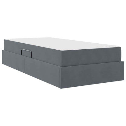 Letto con contenitore e materasso Grigio scuro 90 x 200 cm | homemem39