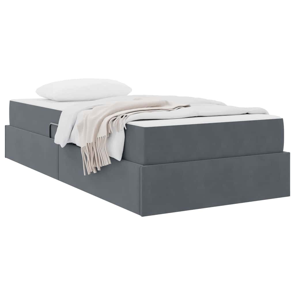 Letto con contenitore e materasso Grigio scuro 90 x 200 cm | homemem39