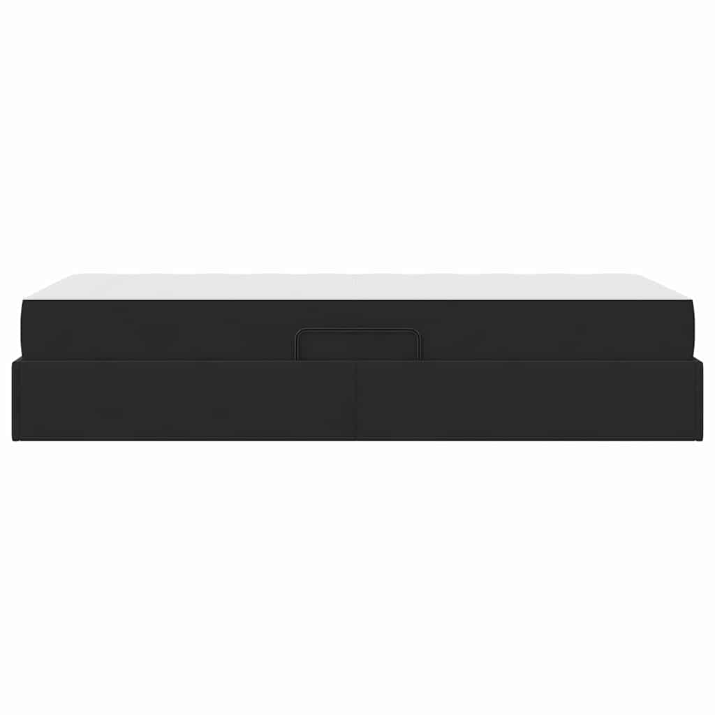 Letto con contenitore e materasso Nero 90 x 200 cm Velluto | homemem39