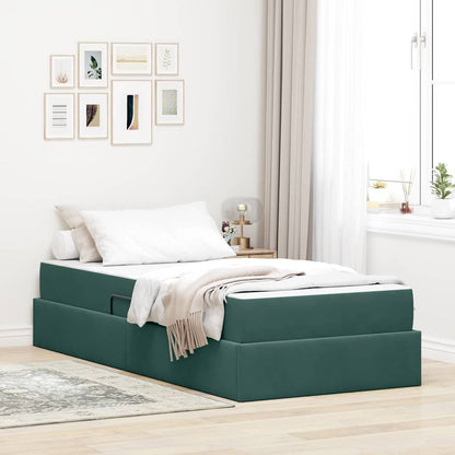 Letto con contenitore e materasso Verde Scuro 90 x 200 cm | homemem39