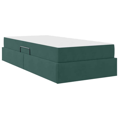 Letto con contenitore e materasso Verde Scuro 90 x 200 cm | homemem39