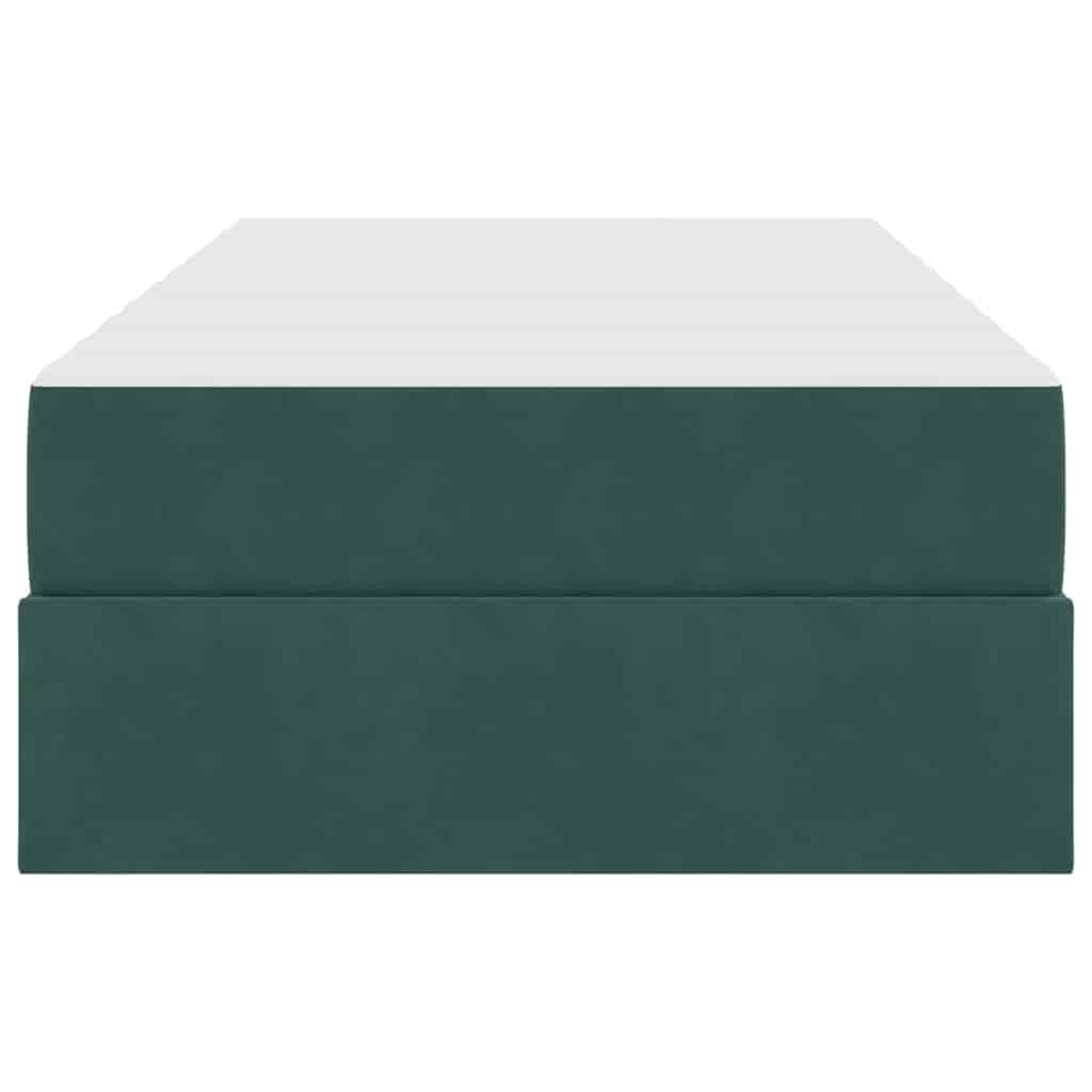 Letto con contenitore e materasso Verde Scuro 90 x 200 cm | homemem39