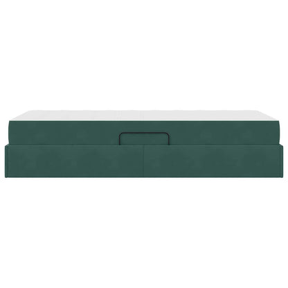 Letto con contenitore e materasso Verde Scuro 90 x 200 cm | homemem39