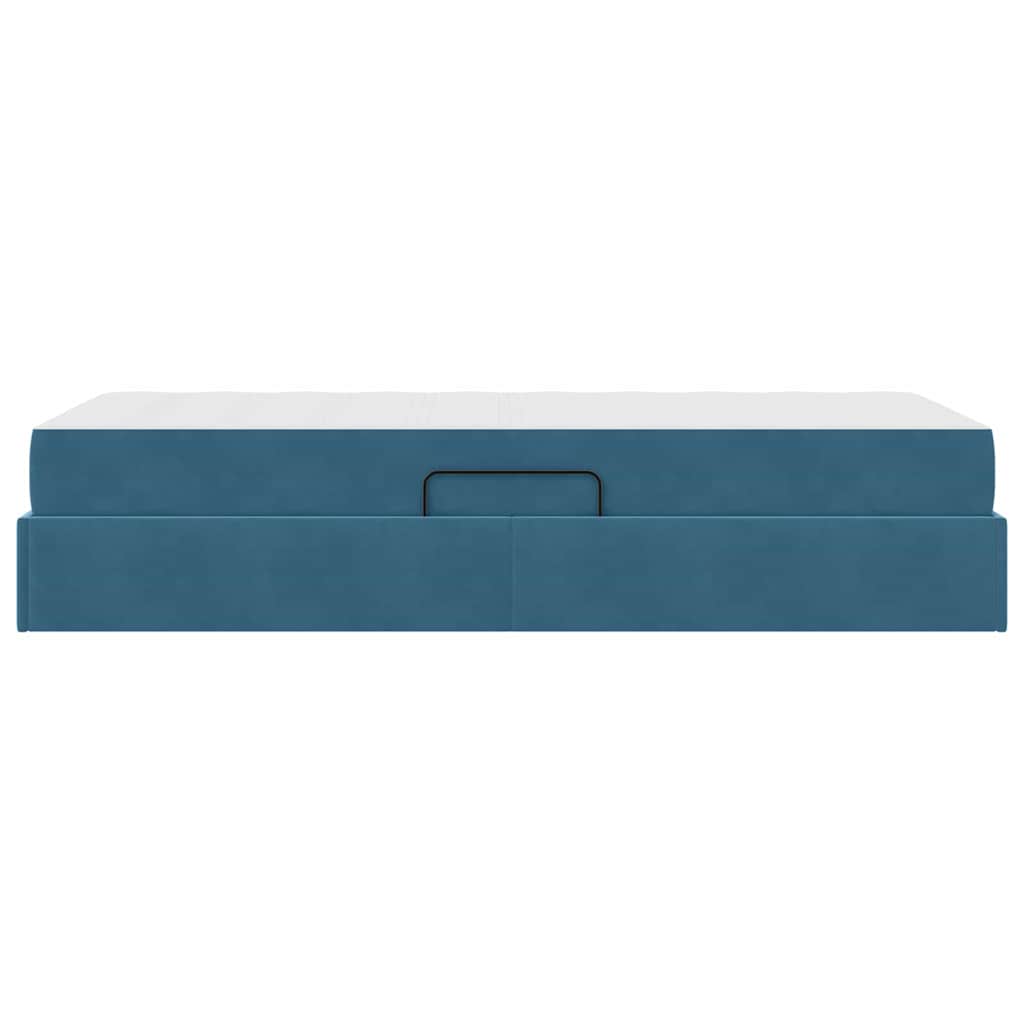 Letto con contenitore e materasso Blu Scuro 90 x 200 cm Velluto | homemem39