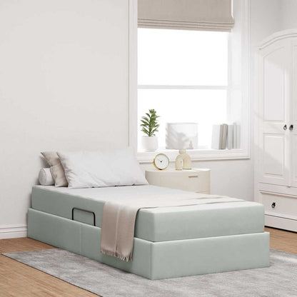 Letto con contenitore e materasso Grigio chiaro 100 x 200 cm | homemem39