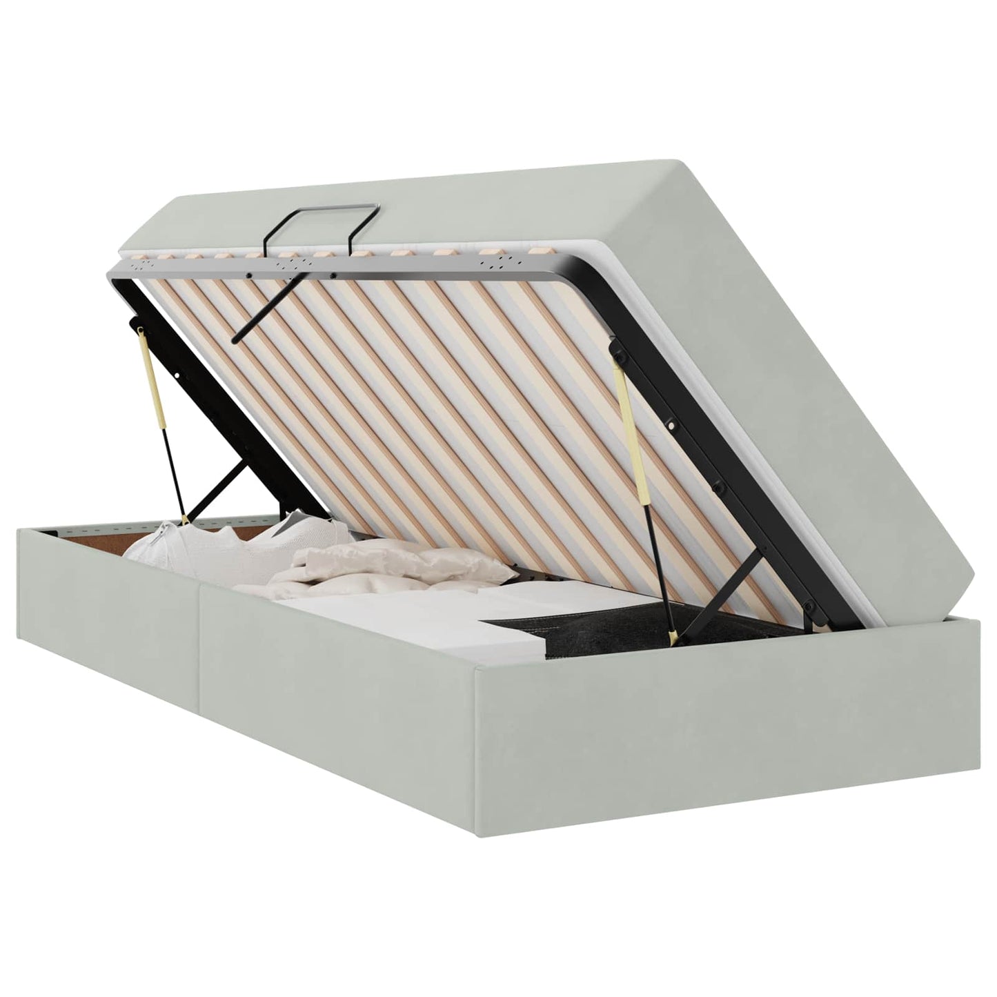Letto con contenitore e materasso Grigio chiaro 100 x 200 cm | homemem39