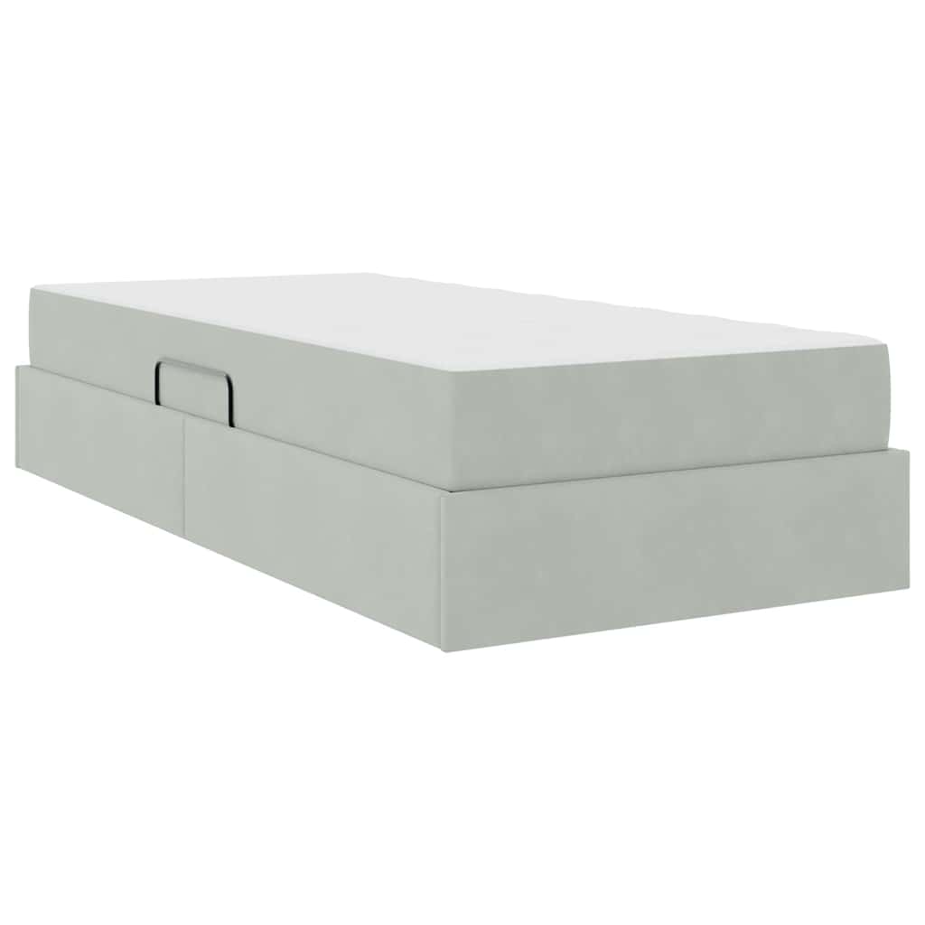 Letto con contenitore e materasso Grigio chiaro 100 x 200 cm | homemem39