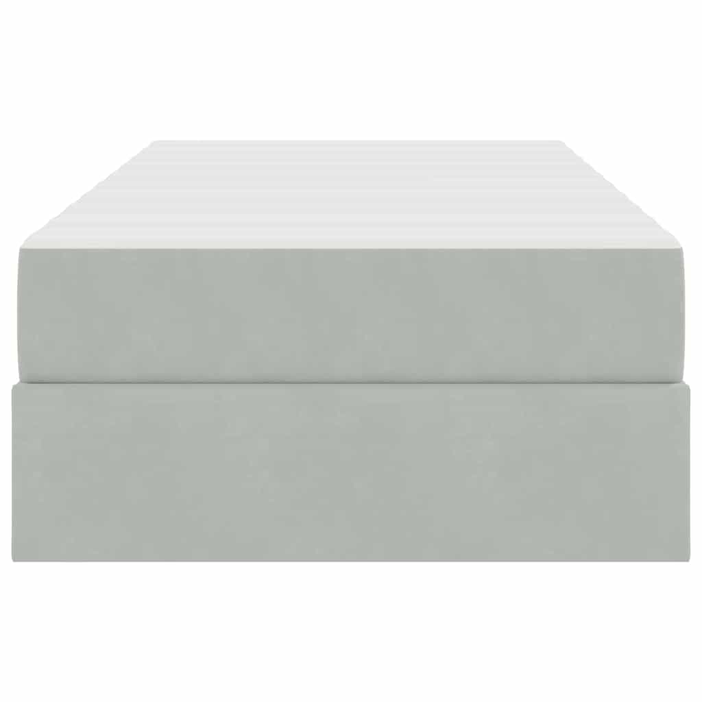 Letto con contenitore e materasso Grigio chiaro 100 x 200 cm | homemem39