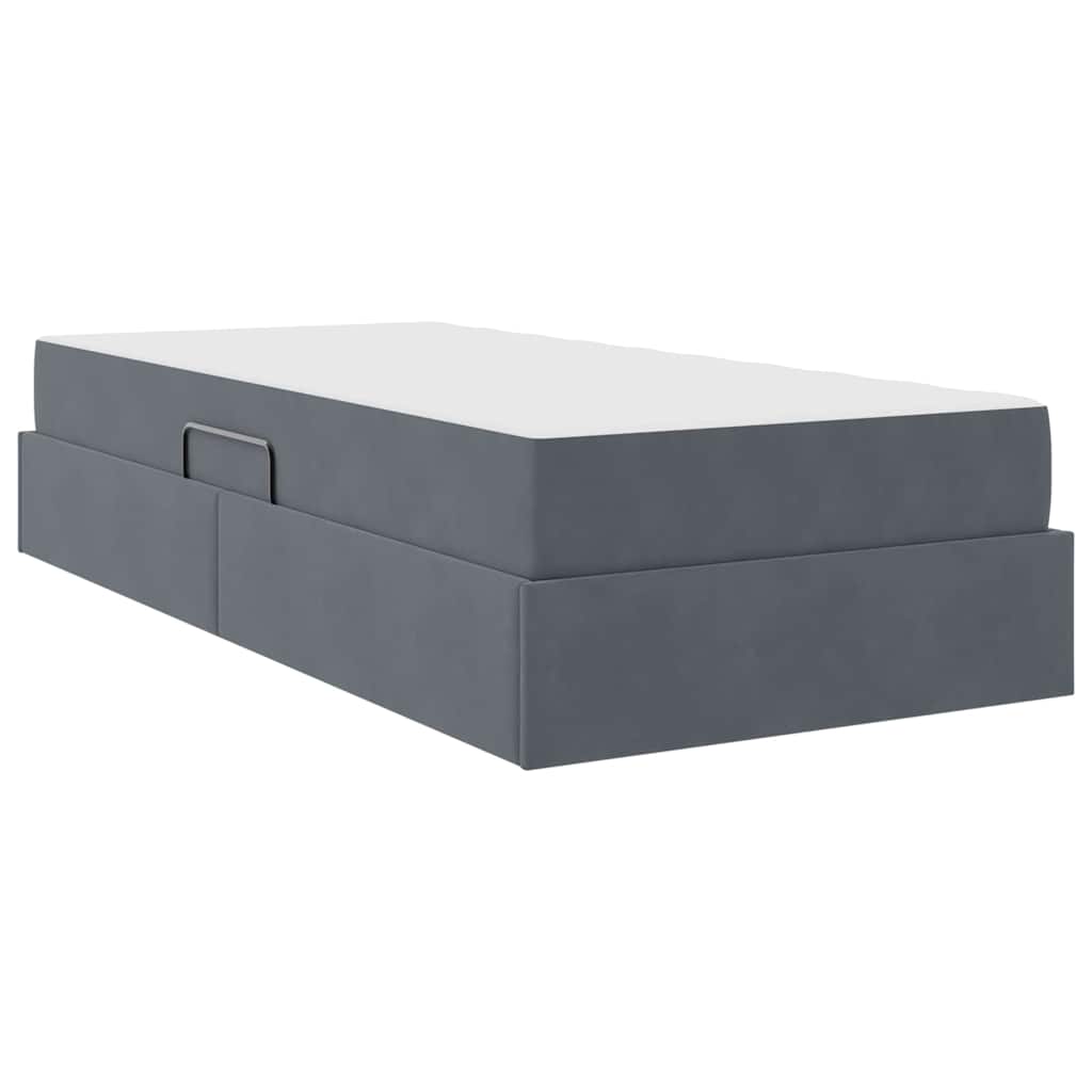 Letto con contenitore e materasso Grigio scuro 100 x 200 cm | homemem39