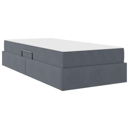 Letto con contenitore e materasso Grigio scuro 100 x 200 cm | homemem39
