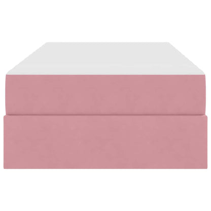 Letto con contenitore e materasso Rosa 100 x 200 cm Velluto | homemem39