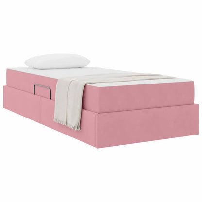 Letto con contenitore e materasso Rosa 100 x 200 cm Velluto | homemem39